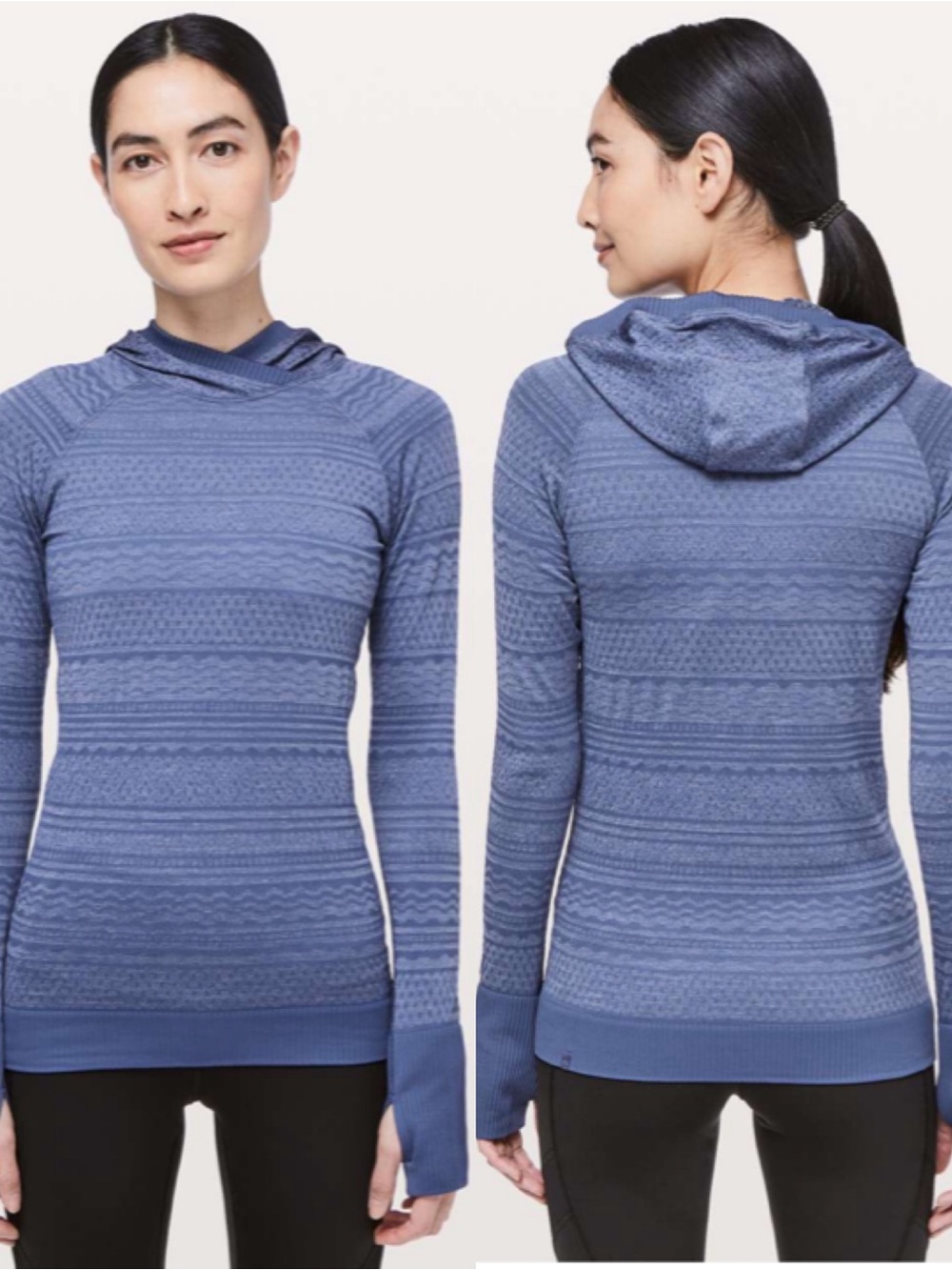 Lululemon Rest Less Hoodie Gatsby Blue/White SZ 6
